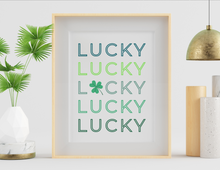 Load image into Gallery viewer, Lucky | St Patrick's Day Printables | St Patrick's Day Decor Printable | St Patrick's Day Printable Decorations