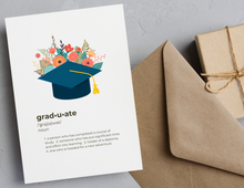 Load image into Gallery viewer, Graduate Definition | Printable Graduation Cards | Congrats Grad Card Printable | Printable Congratulations Graduation Card