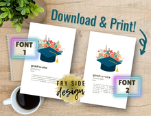 Load image into Gallery viewer, Graduate Definition | Printable Graduation Cards | Congrats Grad Card Printable | Printable Congratulations Graduation Card
