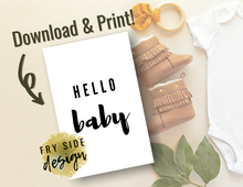 Load image into Gallery viewer, Hello Baby | Printable Baby Shower Card | Cards For Baby