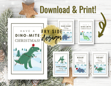 Load image into Gallery viewer, Dinosaur Christmas Cards - Set of 6 | Christmas Card | Printable Holiday Card | Printable Christmas Card