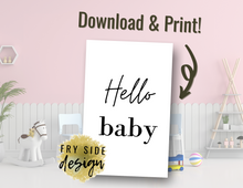 Load image into Gallery viewer, Hello Baby | Printable Baby Shower Card | Cards For Baby
