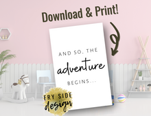 Load image into Gallery viewer, And So the Adventure Begins | Printable Baby Shower Card | Cards For Baby