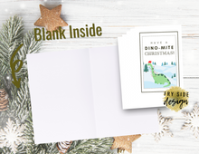 Load image into Gallery viewer, Dinosaur Christmas Cards - Set of 6 | Christmas Card | Printable Holiday Card | Printable Christmas Card