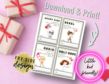 Load image into Gallery viewer, Printable Space Valentines | Printable Valentines | Printable Valentine Cards | Star | Wars