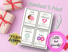Load image into Gallery viewer, Printable Donut Valentines | Printable Valentines | Printable Valentine Cards | Valentine's Day