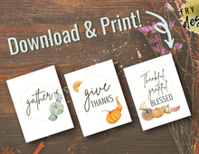 Load image into Gallery viewer, Thankful Grateful Blessed (set of 3) | Printable Wall Decor | Printable Wall Art | DIY Wall Art