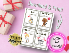 Load image into Gallery viewer, Printable Space Valentines | Printable Valentines | Printable Valentine Cards | Star | Wars