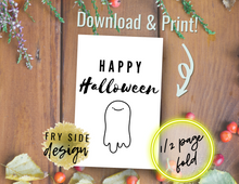 Load image into Gallery viewer, Happy Halloween - Ghost | Printable Halloween Card | Happy Halloween Card | Halloween Card to Make | Downloadable Card