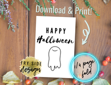 Load image into Gallery viewer, Happy Halloween - Ghost | Printable Halloween Card | Happy Halloween Card | Halloween Card to Make | Downloadable Card