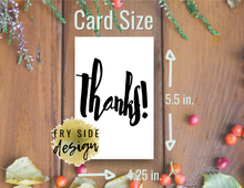 Load image into Gallery viewer, Thanks | Printable Thank You Card | Thank You Cards For Business | Thank You Notes | Downloadable File