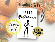 Load image into Gallery viewer, Happy Halloween - Skeleton | Printable Halloween Card | Happy Halloween Card | Halloween Card to Make | Downloadable Card