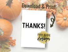 Load image into Gallery viewer, Thanks | Printable Thank You Card | Thank You Cards For Business | Thank You Notes | Downloadable File