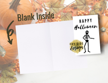 Load image into Gallery viewer, Happy Halloween - Skeleton | Printable Halloween Card | Happy Halloween Card | Halloween Card to Make | Downloadable Card