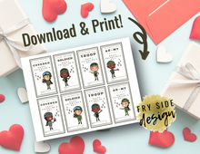 Load image into Gallery viewer, Printable Children's Army Valentines | Printable Valentines | Printable Valentine Cards | Valentine's Day