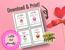 Load image into Gallery viewer, Printable Cupcake Valentines | Printable Valentines | Printable Valentine Cards | Valentine's Day