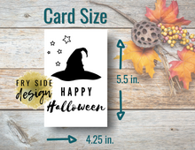 Load image into Gallery viewer, Happy Halloween - Witch Hat | Printable Halloween Card | Happy Halloween Card | Halloween Card to Make | Downloadable Card