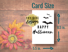 Load image into Gallery viewer, Happy Halloween - Bats | Printable Halloween Card | Happy Halloween Card | Halloween Card to Make | Downloadable Card