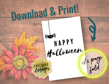 Load image into Gallery viewer, Happy Halloween - Spider | Printable Halloween Card | Happy Halloween Card | Halloween Card to Make | Downloadable Card