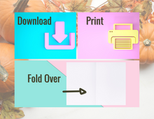 Load image into Gallery viewer, Happy Halloween - Skeleton | Printable Halloween Card | Happy Halloween Card | Halloween Card to Make | Downloadable Card