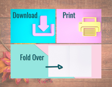 Load image into Gallery viewer, Happy Halloween - Bats | Printable Halloween Card | Happy Halloween Card | Halloween Card to Make | Downloadable Card