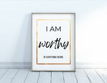 Load image into Gallery viewer, I am... Affirmations (set of 6) | Printable Wall Decor | Printable Wall Art | Office Wall Decor