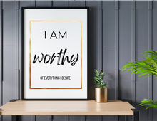 Load image into Gallery viewer, I am... Affirmations (set of 6) | Printable Wall Decor | Printable Wall Art | Office Wall Decor