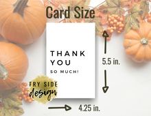 Load image into Gallery viewer, Thank You So Much | Printable Thank You Card | Thank You Cards For Business | Thank You Notes | Downloadable File