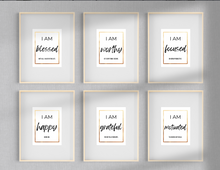 Load image into Gallery viewer, I am... Affirmations (set of 6) | Printable Wall Decor | Printable Wall Art | Office Wall Decor