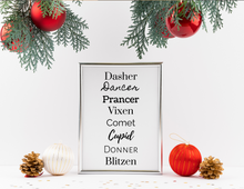 Load image into Gallery viewer, Reindeer Names | Printable Wall Decor | Printable Wall Art | DIY Wall Art