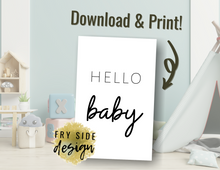 Load image into Gallery viewer, Hello Baby | Printable Baby Shower Card | Cards For Baby