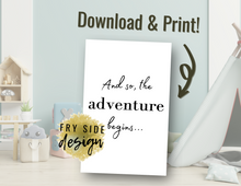 Load image into Gallery viewer, And So the Adventure Begins | Printable Baby Shower Card | Cards For Baby