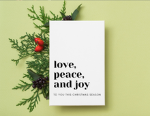 Load image into Gallery viewer, Love, Peace and Joy | Christmas Card | Printable Holiday Card | Printable Christmas Card