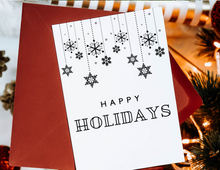 Load image into Gallery viewer, Happy Holidays - Snowflakes | Holiday Card | Printable Holiday Card | Printable Christmas Card