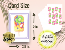 Load image into Gallery viewer, Popsicle Note Cards - Set of 6 | Printable Note Cards | Blank Note Cards | Easy Note Cards