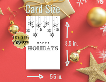 Load image into Gallery viewer, Happy Holidays - Snowflakes | Holiday Card | Printable Holiday Card | Printable Christmas Card