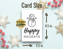Load image into Gallery viewer, Happy Holidays - Snowman | Holiday Card | Printable Holiday Card | Printable Christmas Card
