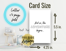 Load image into Gallery viewer, And So the Adventure Begins | Printable Baby Shower Card | Cards For Baby