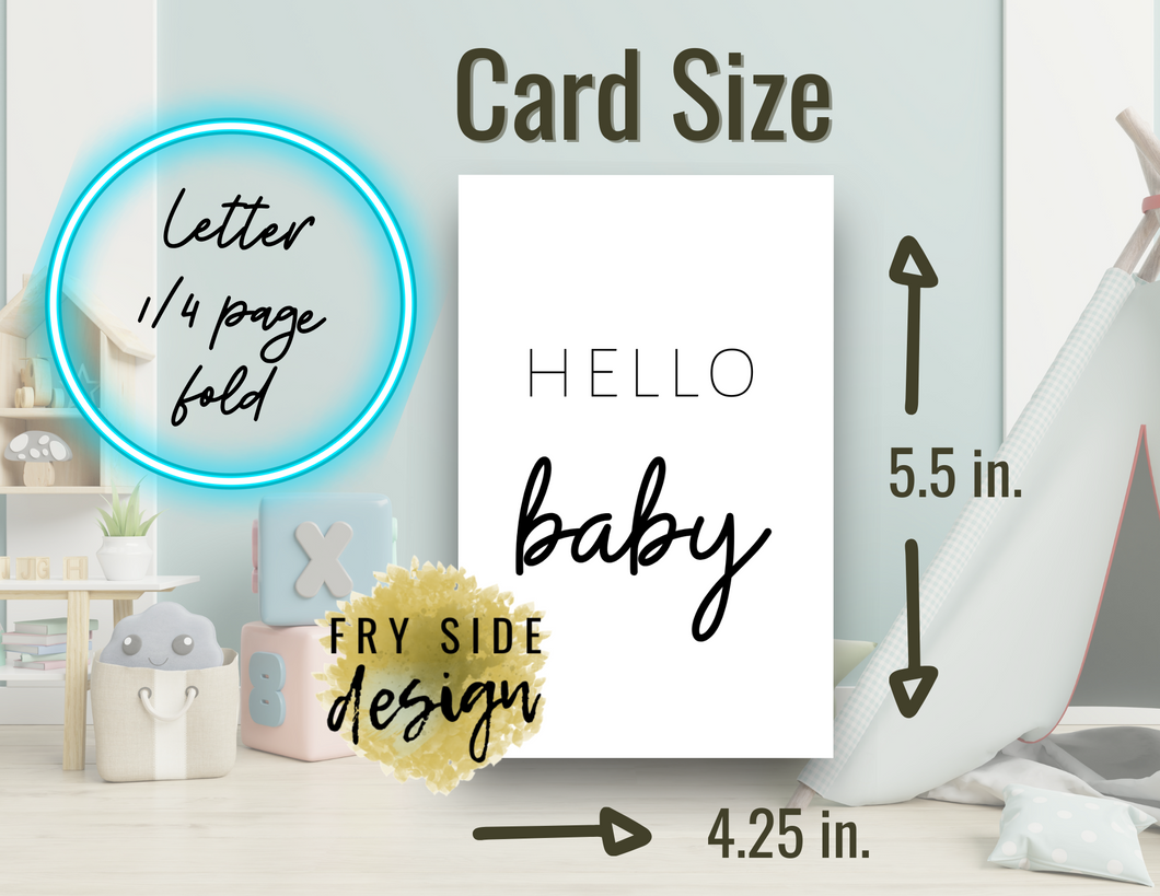 Hello Baby | Printable Baby Shower Card | Cards For Baby