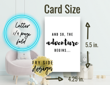 Load image into Gallery viewer, And So the Adventure Begins | Printable Baby Shower Card | Cards For Baby