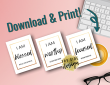 Load image into Gallery viewer, I am... Affirmations (set of 6) | Printable Wall Decor | Printable Wall Art | Office Wall Decor