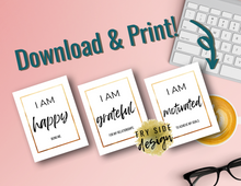 Load image into Gallery viewer, I am... Affirmations (set of 6) | Printable Wall Decor | Printable Wall Art | Office Wall Decor