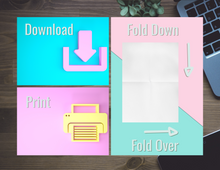 Load image into Gallery viewer, download, print, fold down, fold over