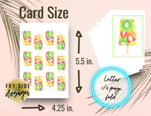 Load image into Gallery viewer, Popsicle Note Cards - Set of 6 | Printable Note Cards | Blank Note Cards | Easy Note Cards