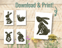 Load image into Gallery viewer, Bunny Silhouettes Set of 5 Cards - Small
