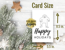 Load image into Gallery viewer, Happy Holidays - Yeti | Holiday Card | Printable Holiday Card | Printable Christmas Card
