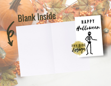 Load image into Gallery viewer, Happy Halloween - Skeleton | Printable Halloween Card | Happy Halloween Card | Halloween Card to Make | Downloadable Card
