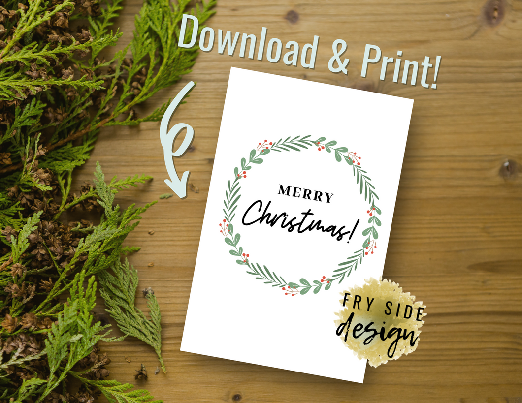 Merry Christmas | Christmas Card | Printable Holiday Card | Printable Christmas Card