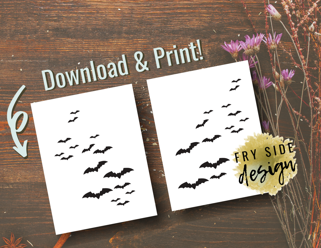 Bats in the Sky (set of 2) | Printable Wall Decor | Printable Wall Art | DIY Wall Art