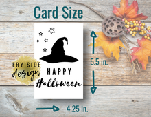 Load image into Gallery viewer, Happy Halloween - Witch Hat | Printable Halloween Card | Happy Halloween Card | Halloween Card to Make | Downloadable Card
